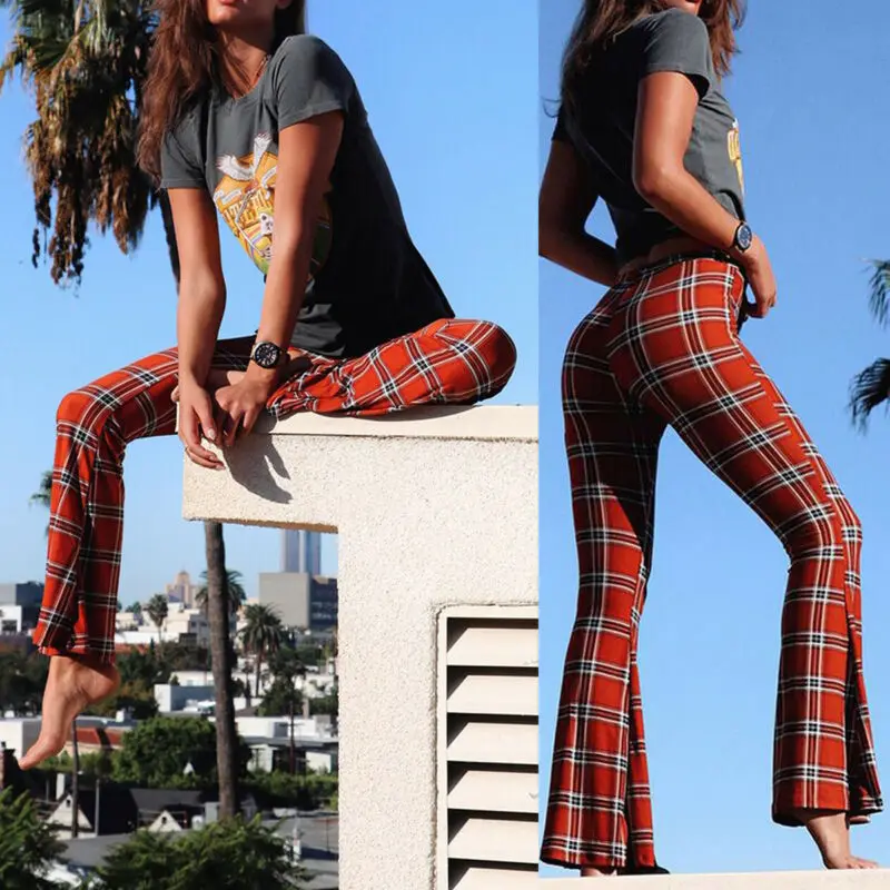 Women 50S 60S Vintage Plaid Flared Wide Leg Palazzo Pants XL high waist elastic waistYoga Long Bell-Bottom Trousers
Women 50S 60S Vintage Plaid Flared Wide Leg Palazzo Pants XL high waist elastic waistYoga Long Bell-Bottom Trousers