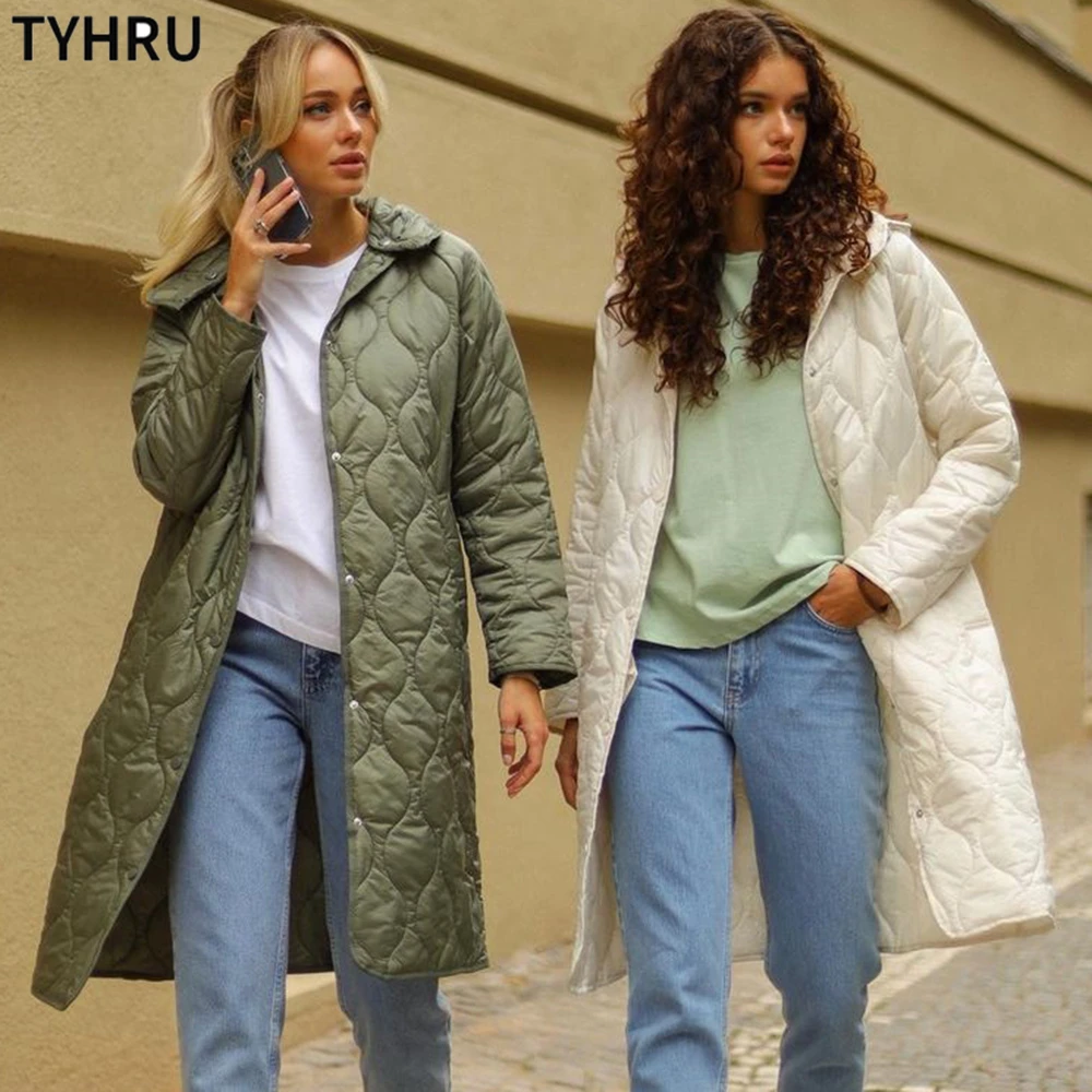 Женская хлопковая куртка TYHRU, декоративное хлопковое пальто средней длины с капюшоном и длинным рукавом, на пуговицах, с карманами
Женская хлопковая куртка TYHRU, декоративное хлопковое пальто средней длины с капюшоном и длинным рукавом, на пуговицах, с карманами