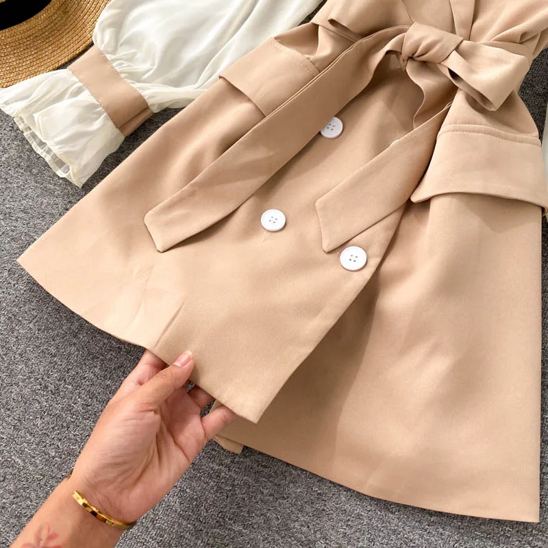 Women Clothing Dress Autumn Fashion Patchwork Chiffon Long Sleeve Sashes Temperament Notched Collar Korean Gentleness Dresses
Women Clothing Dress Autumn Fashion Patchwork Chiffon Long Sleeve Sashes Temperament Notched Collar Korean Gentleness Dresses