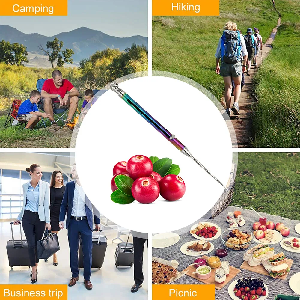 Spring Telescopic Toothpick Cartridge Travel Camping Tools Titanium Multifunction Telescopic Fruit Fork Outdoor EDC
Spring Telescopic Toothpick Cartridge Travel Camping Tools Titanium Multifunction Telescopic Fruit Fork Outdoor EDC