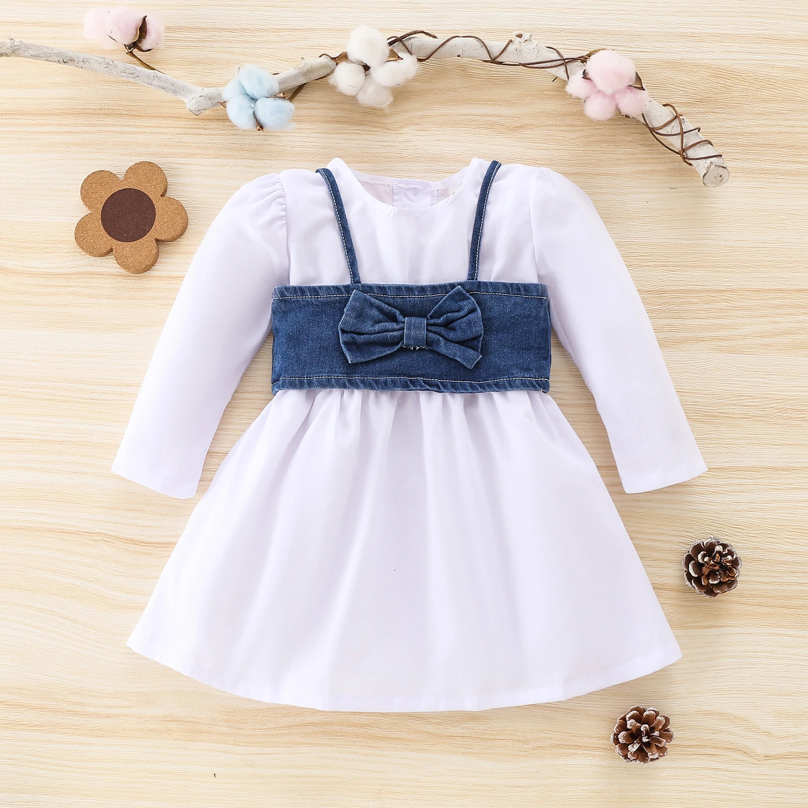 1-5 Years Fashion Autumn Clothes Girl Dress with Vest Long Puff Sleeve Crew Neck Dress with Denim Vest Kids Outfits
1-5 Years Fashion Autumn Clothes Girl Dress with Vest Long Puff Sleeve Crew Neck Dress with Denim Vest Kids Outfits