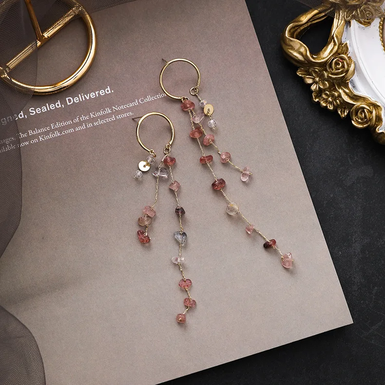 91311 Bohemian Handmade Colorful Irregular Stone Tassel Long Drop Earrings For Women Fashion Statement Dangle Pendientes
91311 Bohemian Handmade Colorful Irregular Stone Tassel Long Drop Earrings For Women Fashion Statement Dangle Pendientes