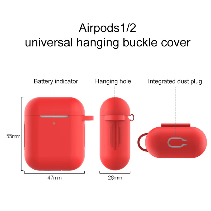 Силиконовый чехол для наушников s Airpods 1/2 аксессуары защитная коробка Apple 2 сумка с