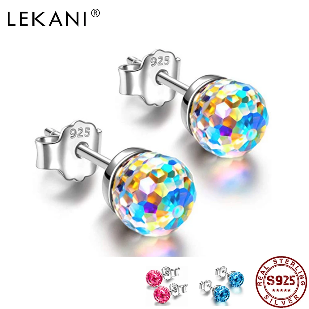 LEKANI Genuine 925 Sterling Silver Earrings For Women 8mm Shiny Crystals Valentine's Day Birthday Gifts Stud Earrings 2022 trend
LEKANI Genuine 925 Sterling Silver Earrings For Women 8mm Shiny Crystals Valentine's Day Birthday Gifts Stud Earrings 2022 trend