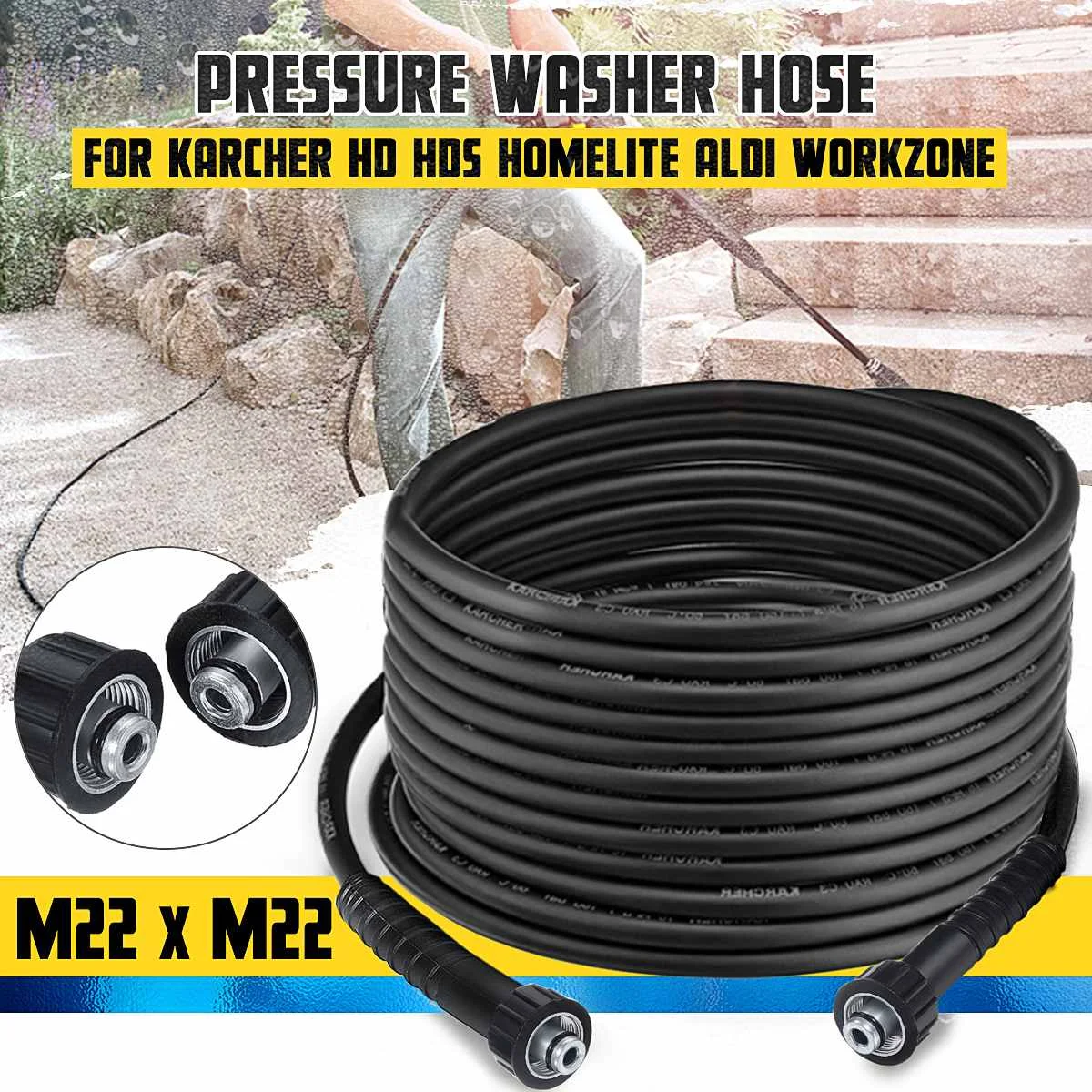 5m/8m/10m High Pressure Washer Hose Cord Pipe Car Washing Hose Water Cleaning Extension Hose M22 14 for Karcher
5m/8m/10m High Pressure Washer Hose Cord Pipe Car Washing Hose Water Cleaning Extension Hose M22 14 for Karcher