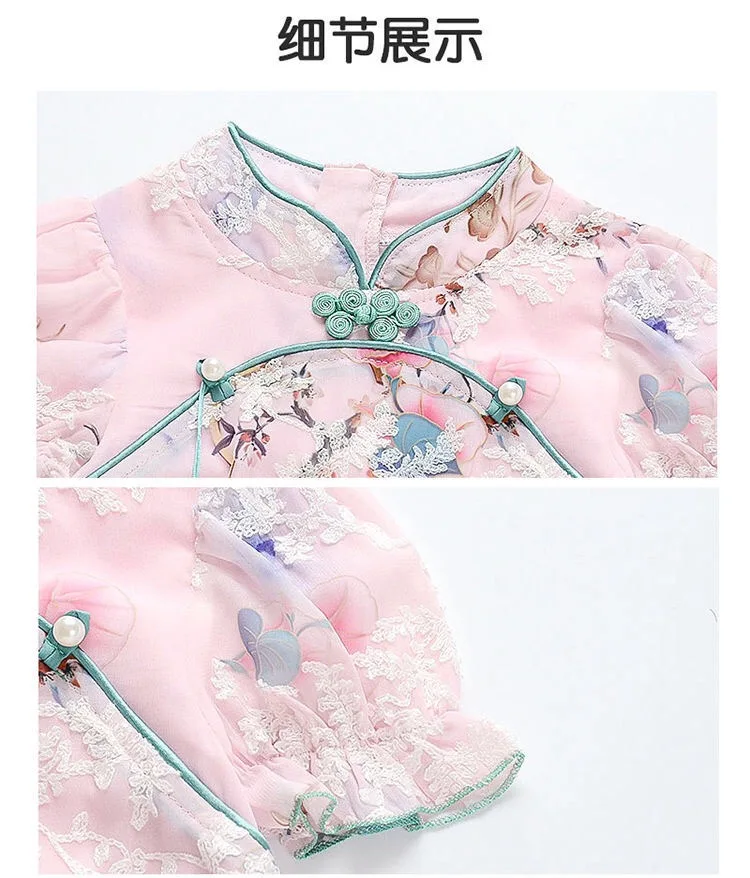 Girl cheongsam dress 2021 new baby ethnic style hanfu children Chinese style retro summer dress princess skirt
Girl cheongsam dress 2021 new baby ethnic style hanfu children Chinese style retro summer dress princess skirt