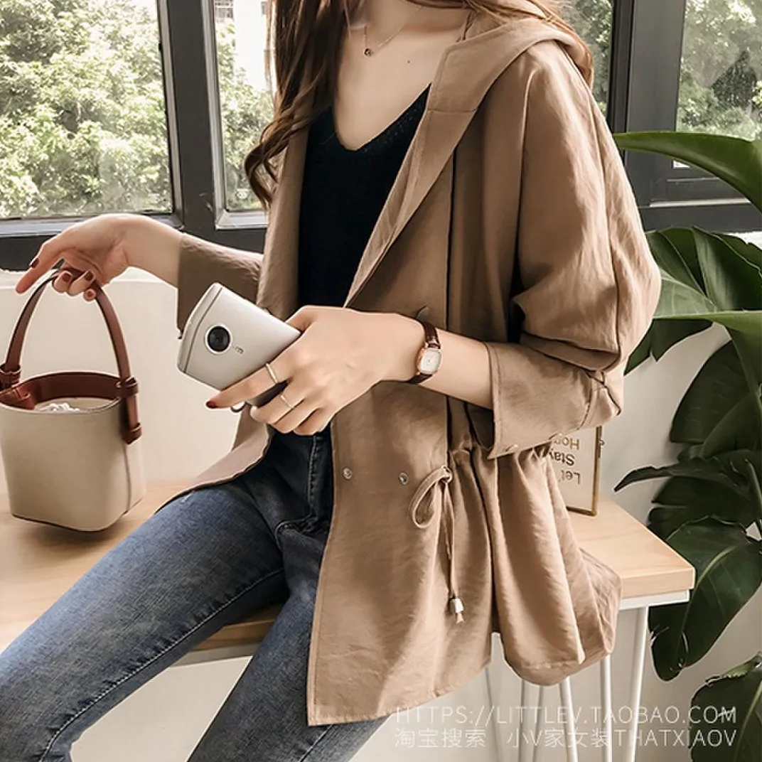 Women Clothes 2021 New Loose Hooded Windbreaker Spring And Autumn Mid-Length Slim Long Sleeve Cardigan Solid Color Size Jacket
Women Clothes 2021 New Loose Hooded Windbreaker Spring And Autumn Mid-Length Slim Long Sleeve Cardigan Solid Color Size Jacket