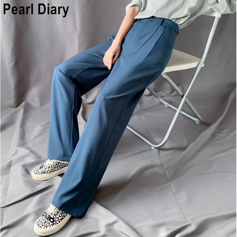 Summer Straight Suit Pants Women Loose Thin Wide Leg Long Pants Solid Color Elastic Waist Trousers Female Casual Pantalones
Summer Straight Suit Pants Women Loose Thin Wide Leg Long Pants Solid Color Elastic Waist Trousers Female Casual Pantalones