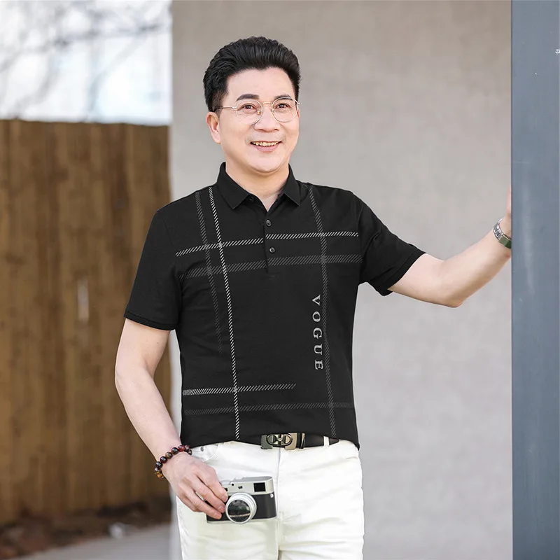 2021 summer middle aged men's Cotton Short Sleeve T-Shirt Lapel large men's undergarment father's Polo Shirt
2021 summer middle aged men's Cotton Short Sleeve T-Shirt Lapel large men's undergarment father's Polo Shirt