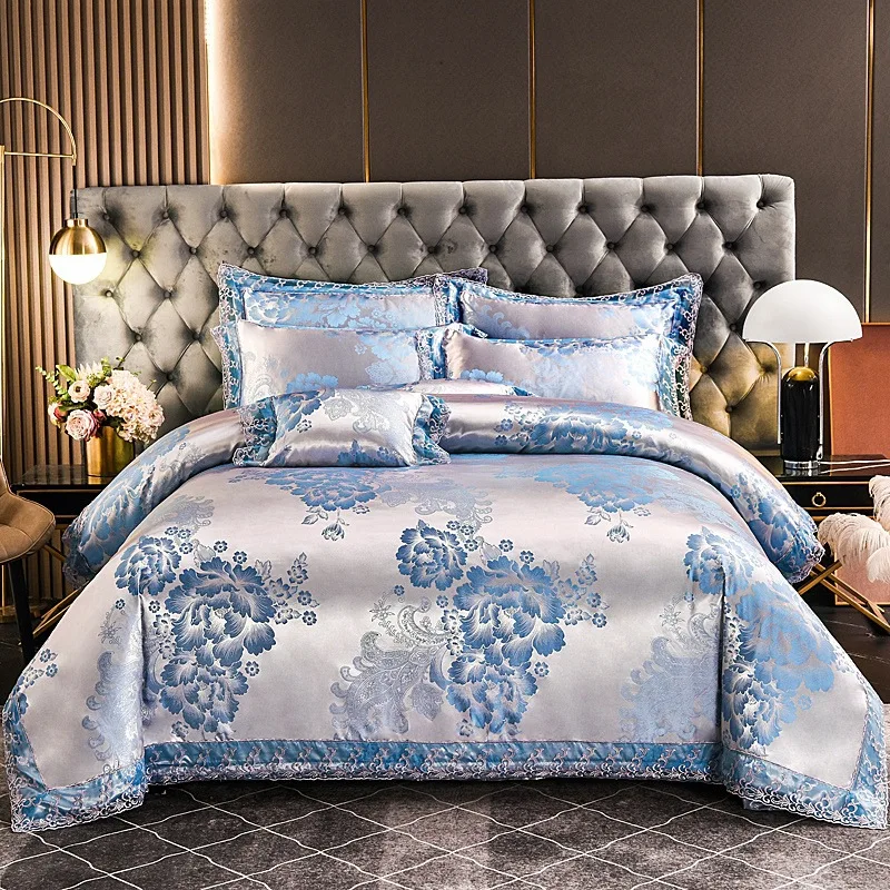 European Style Bedding Set Silk Satin Lace Duvet Cover Bed Set High Quality Flat Sheet Pillowcase 4pcs Luxury Home Textile
European Style Bedding Set Silk Satin Lace Duvet Cover Bed Set High Quality Flat Sheet Pillowcase 4pcs Luxury Home Textile