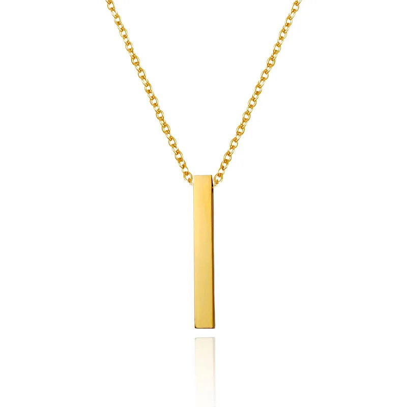 New DIY Blank Bar Stainless Steel Necklace Gold Silver Plated Pendant Jewelry For Women Men Buyer Own Engraving
New DIY Blank Bar Stainless Steel Necklace Gold Silver Plated Pendant Jewelry For Women Men Buyer Own Engraving