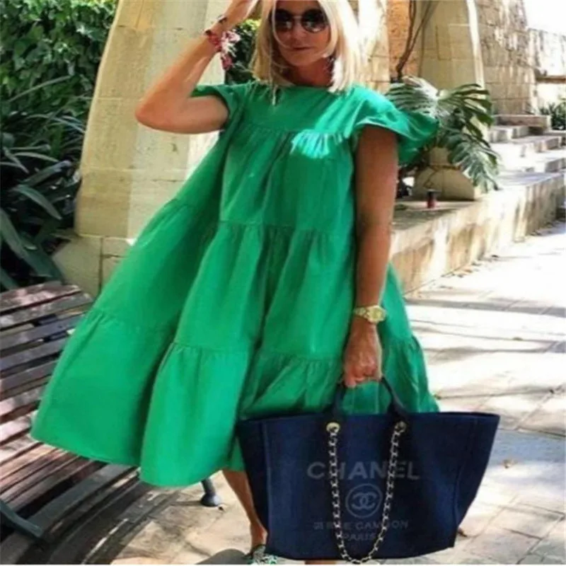 3XL Plus Size Women Dress Summer Short Sleeve Printed Loose Big Swing Knee-length Dress Casual Beach Dress Lady Vestido 2021 New
3XL Plus Size Women Dress Summer Short Sleeve Printed Loose Big Swing Knee-length Dress Casual Beach Dress Lady Vestido 2021 New