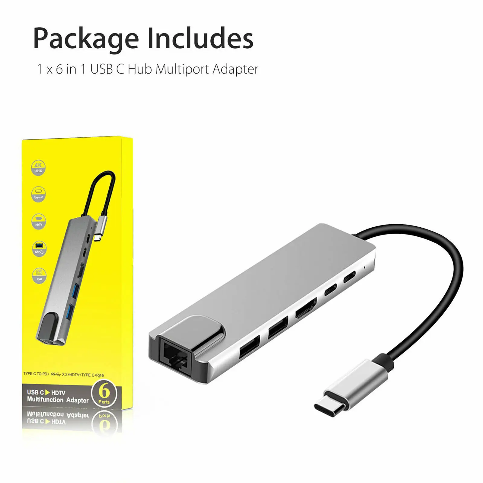 USB 3.1 HUB Type C to HDMI-compatible RJ45 PD USB 3.0 Multi Adapter Dock Accessories Type C Splitter 6 Port HUB for MacBook Pro
USB 3.1 HUB Type C to HDMI-compatible RJ45 PD USB 3.0 Multi Adapter Dock Accessories Type C Splitter 6 Port HUB for MacBook Pro