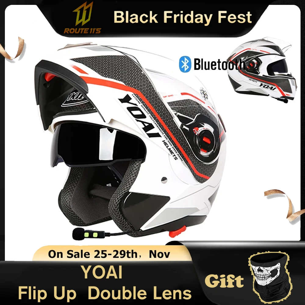 YOAI Four Seasons Motorcycle Helmet Double Lens With Bluetooth Motorcycle Riding Helmet ABS Material Motocross Full Face Helmet
YOAI Four Seasons Motorcycle Helmet Double Lens With Bluetooth Motorcycle Riding Helmet ABS Material Motocross Full Face Helmet