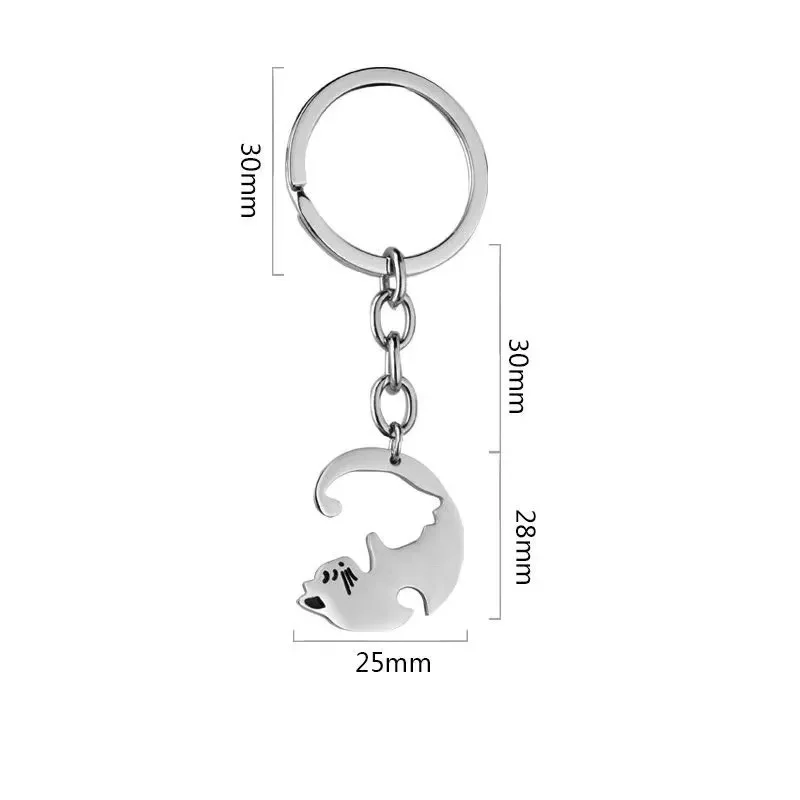 1 Pair Cute Couple Cat keychain Love Heart Round Yin Yang Pendant Stainless Steel Keyrings Fashion Jewelry Unisex Gift
1 Pair Cute Couple Cat keychain Love Heart Round Yin Yang Pendant Stainless Steel Keyrings Fashion Jewelry Unisex Gift