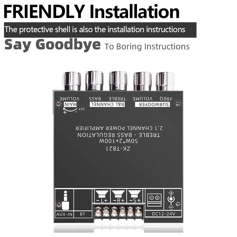 Audio Amplifier Board 2.1 Channel TPA3116D2 DC12-24V Wireless AUX Stereo Module ZK-TB21 Digital Audio Wireless Amplifier Board
Audio Amplifier Board 2.1 Channel TPA3116D2 DC12-24V Wireless AUX Stereo Module ZK-TB21 Digital Audio Wireless Amplifier Board