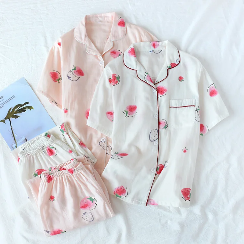2021 Japanese style simple short women female 100% cotton gauze short sleeve trousers ladies pajamas suit cute pajamas sets home
2021 Japanese style simple short women female 100% cotton gauze short sleeve trousers ladies pajamas suit cute pajamas sets home