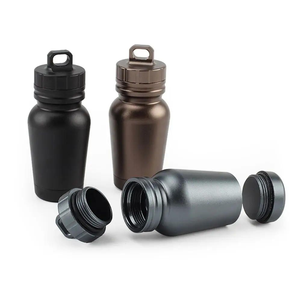 1PC Aluminum Alloy Capsule Bottle Waterproof Canister Medicine Seal Capsule Bottle Outdoor Camping Tool Waterproof Bottle
1PC Aluminum Alloy Capsule Bottle Waterproof Canister Medicine Seal Capsule Bottle Outdoor Camping Tool Waterproof Bottle