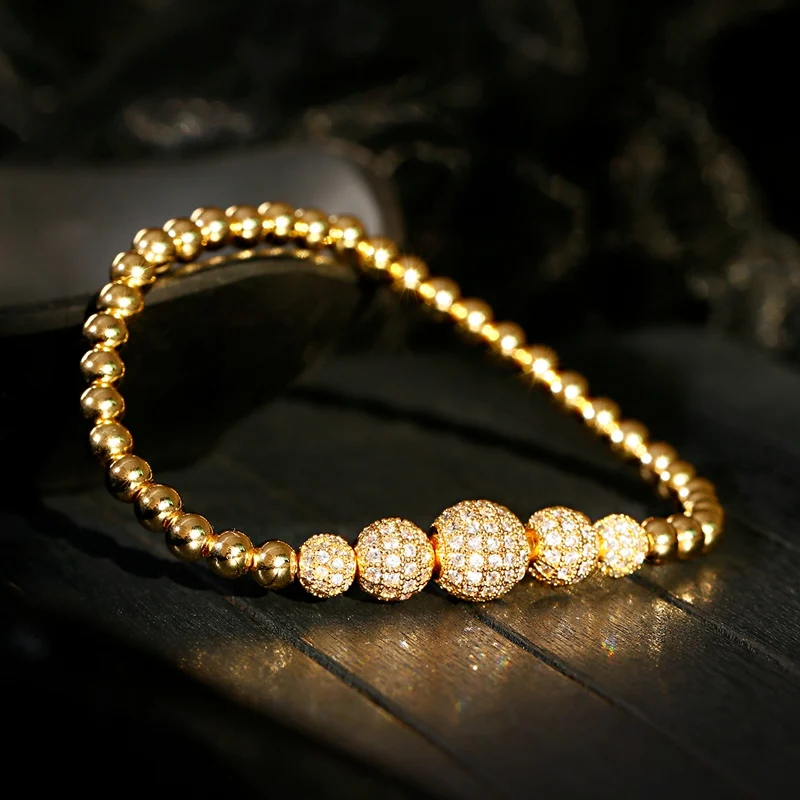 2020 Classic Gold Ball Copper Beaded Bracelet For Men Luxury White CZ Handmade Bracelet Women Jewelry
2020 Classic Gold Ball Copper Beaded Bracelet For Men Luxury White CZ Handmade Bracelet Women Jewelry