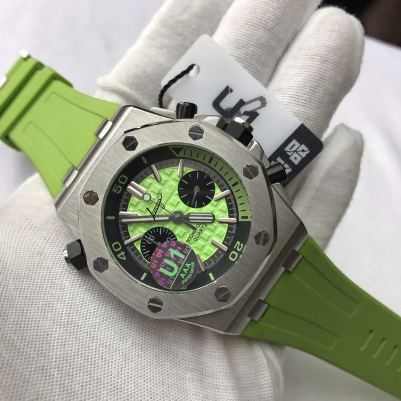 

U1 Factory Luxury Brand men watch rubber strap quartz chronograph Luminous top quality royal-oaks watches AAA+ 1ï¼š1