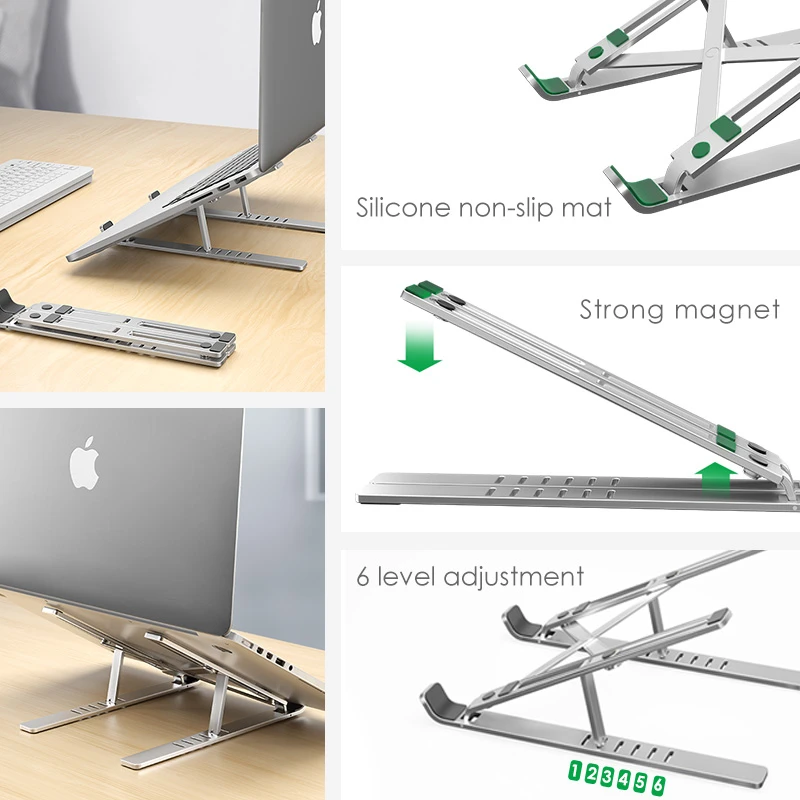 

Portable Laptop Stand Foldable Support Base Notebook Stand Holder For Macbook Pro Air HP Lapdesk Computer Cooling Bracket Riser