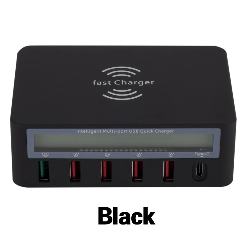 20W Multi 5 USB Smart Charger Qi Wireless Charger For Iphone X 8 11 Samsung LCD Quick Charge 3.0 Fast Wireless Charging Station 
20W Multi 5 USB Smart Charger Qi Wireless Charger For Iphone X 8 11 Samsung LCD Quick Charge 3.0 Fast Wireless Charging Station