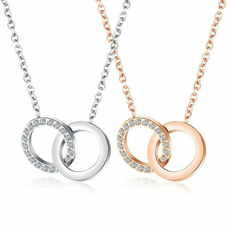 Fashion Couple Gold Plated Round Pendant Necklace Circle Ring Linked Chain Valentine's Day Anniversary Gift Stainless Steel
Fashion Couple Gold Plated Round Pendant Necklace Circle Ring Linked Chain Valentine's Day Anniversary Gift Stainless Steel