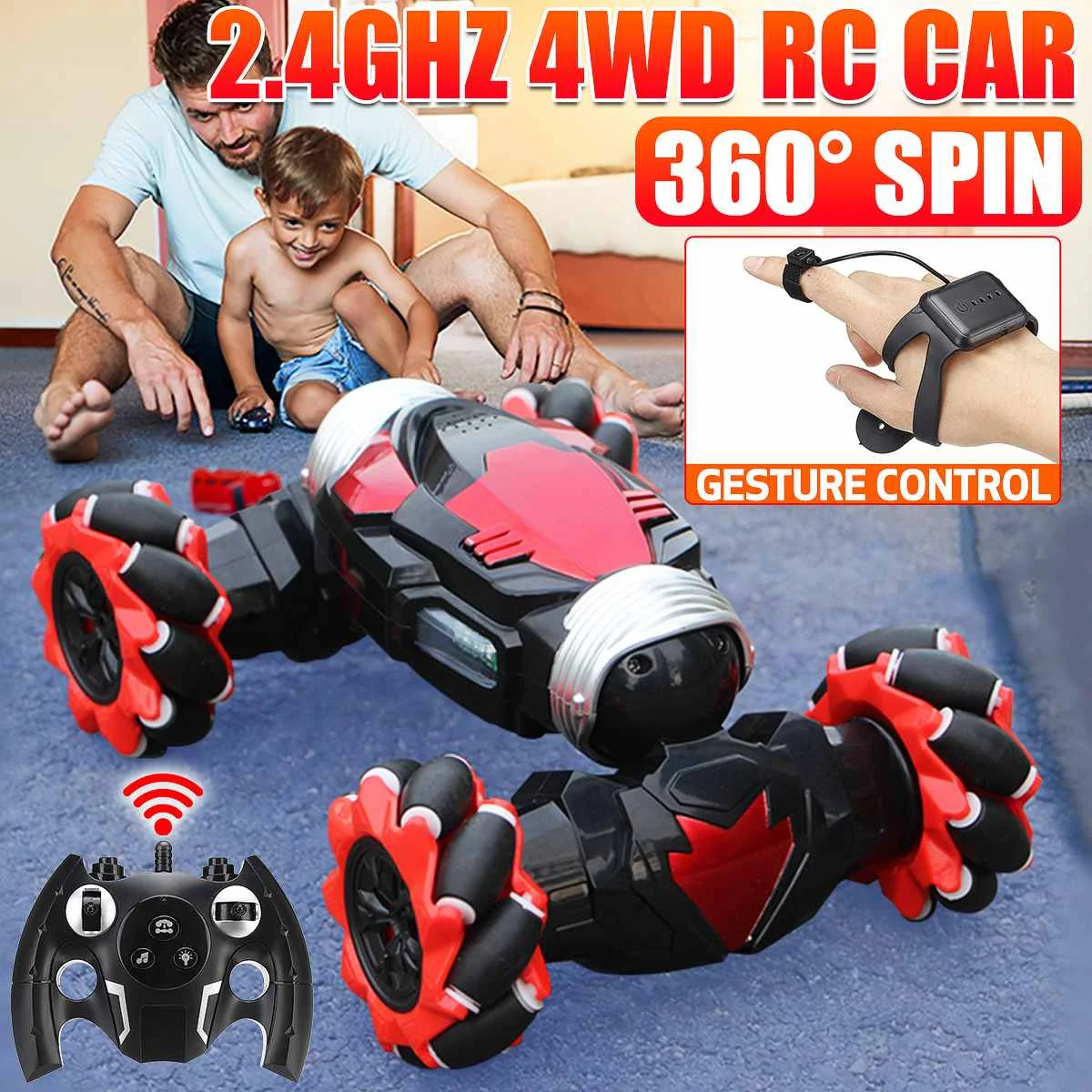 4WD 2.4GHz RC Car Remote Control Stunt Vehicle Gesture Induction Twisting Off-Road Vehicle Drift RC Toys With Light & Music
4WD 2.4GHz RC Car Remote Control Stunt Vehicle Gesture Induction Twisting Off-Road Vehicle Drift RC Toys With Light & Music