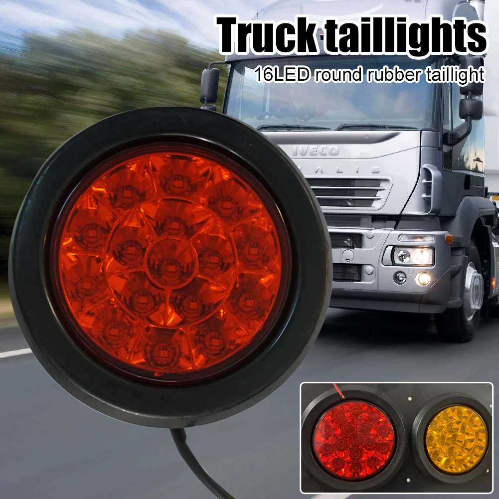 1/2Pcs 12V/24V 16 LED Car Round Amber Red Taillights Rear fog Light Stop Brake Running Reverse Lamp For Truck Trailer Lorry
1/2Pcs 12V/24V 16 LED Car Round Amber Red Taillights Rear fog Light Stop Brake Running Reverse Lamp For Truck Trailer Lorry