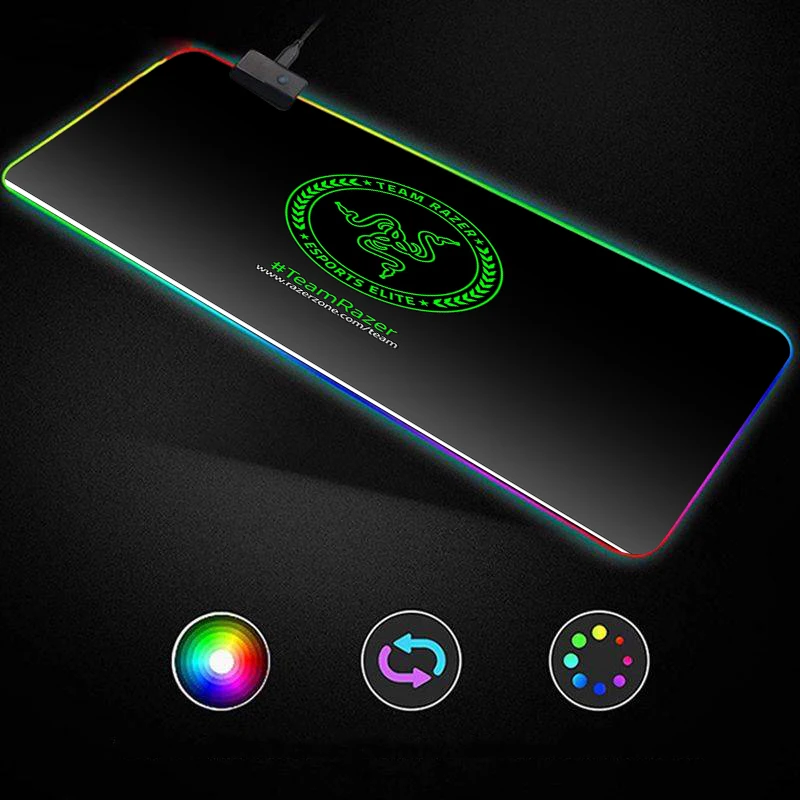 Razer Logo pattern design Anime RGB Gaming Mouse Pad Gamer Keyboard Desk Non-slip Rubber LED Mouse Mat
Razer Logo pattern design Anime RGB Gaming Mouse Pad Gamer Keyboard Desk Non-slip Rubber LED Mouse Mat