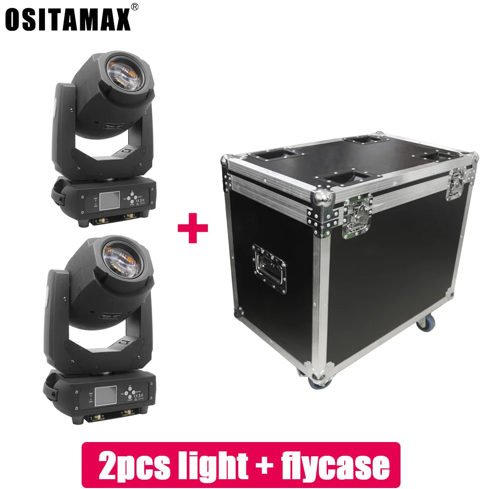 Flycase с 2 шт DMX прожектор свет 200 Вт светодиодный движущийся головной Луч 14 Gobo и 7