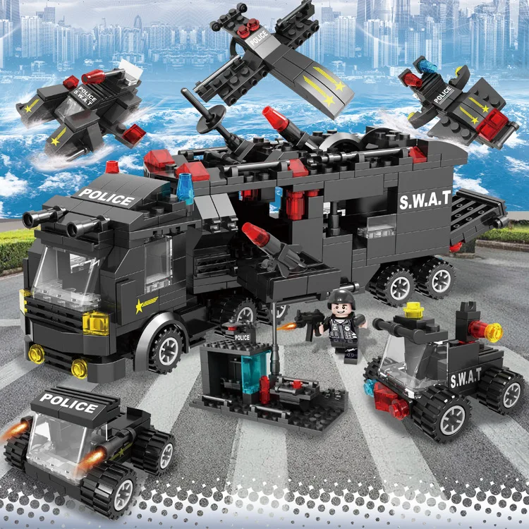8 in 1 City Police Station Technic Truck SWAT WW2 Military Building Blocks Bricks Toys For Children Kids Gifts
8 in 1 City Police Station Technic Truck SWAT WW2 Military Building Blocks Bricks Toys For Children Kids Gifts