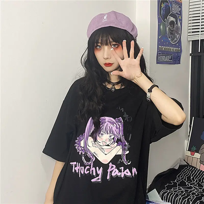 Summer Women japanese cartoon comic print Harajuku anime print loos short sleeve shirt clothes vintage lime album chemical size
Summer Women japanese cartoon comic print Harajuku anime print loos short sleeve shirt clothes vintage lime album chemical size