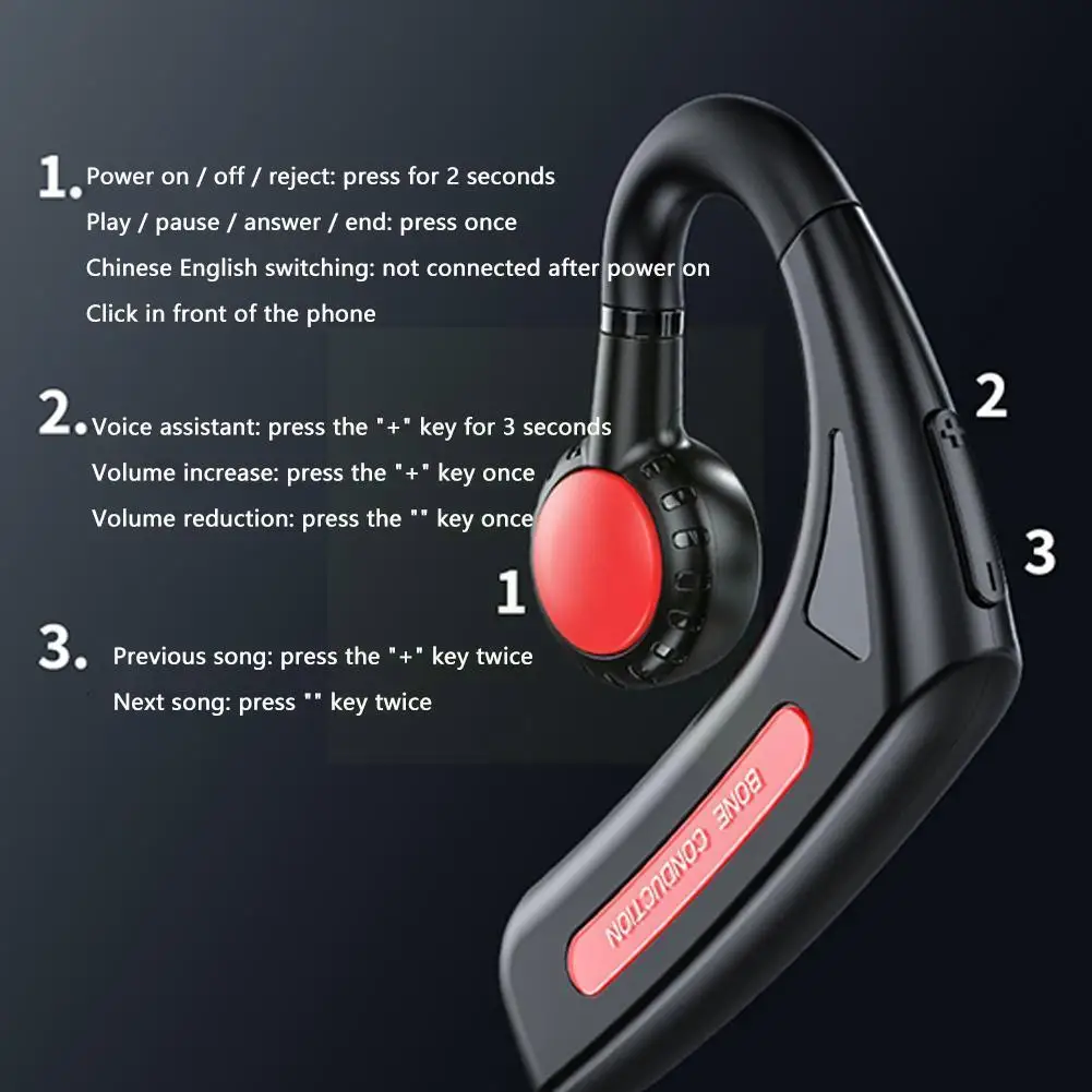 New Wireless Bone Conduction Earphone Bluetooth-Compatible Business Headphone Stereo Headset 2021 Sports Y8V1
New Wireless Bone Conduction Earphone Bluetooth-Compatible Business Headphone Stereo Headset 2021 Sports Y8V1