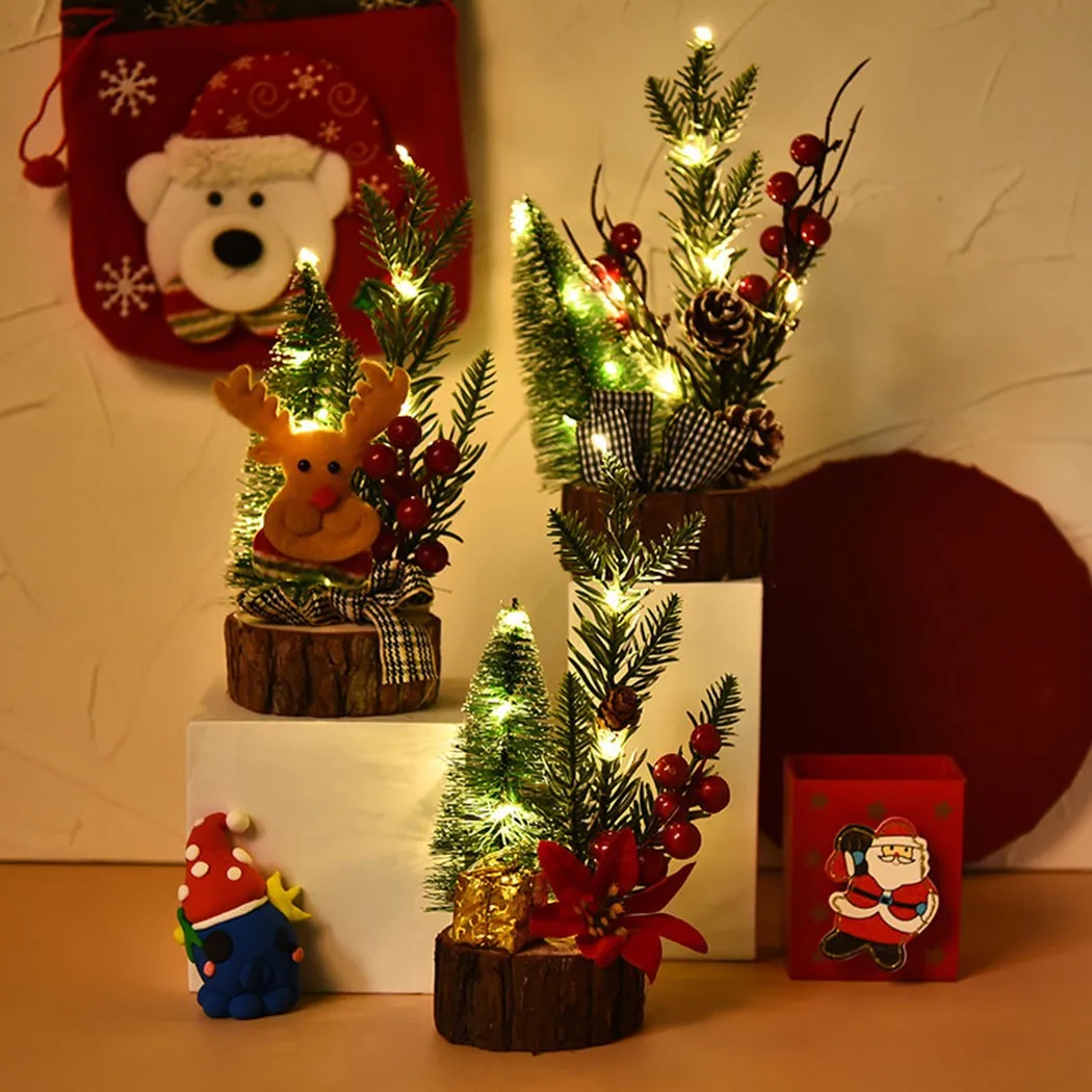 Mini Pine Christmas Tree Able LED Christmas Tree Nightlight Tabletop New Year Xmas Decor Festival Plastic Miniature Tree Navidad
Mini Pine Christmas Tree Able LED Christmas Tree Nightlight Tabletop New Year Xmas Decor Festival Plastic Miniature Tree Navidad