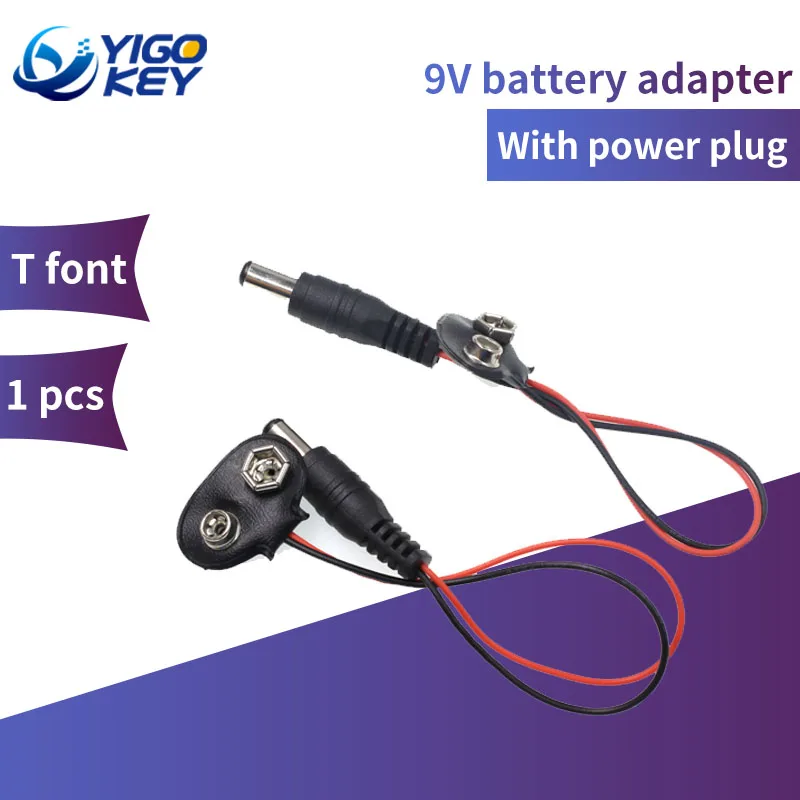 For Arduino DIY Jack 1Pcs 6F22 9V Battery Adapter Snap Connector Clip Lead Wires holder DC 5.5*2.1 jack Clip Power Cable
For Arduino DIY Jack 1Pcs 6F22 9V Battery Adapter Snap Connector Clip Lead Wires holder DC 5.5*2.1 jack Clip Power Cable