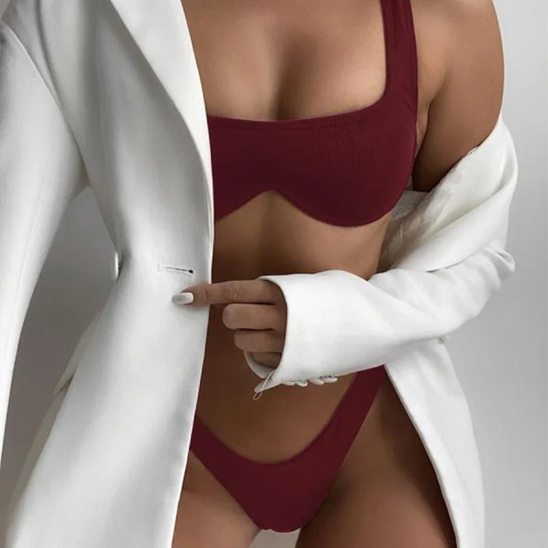Summer Beach Women Bikini Suit Sexy High Waisted Solid Female Bathing Suit Casual Lady Swimming Suits Women Bathing Dress
Summer Beach Women Bikini Suit Sexy High Waisted Solid Female Bathing Suit Casual Lady Swimming Suits Women Bathing Dress