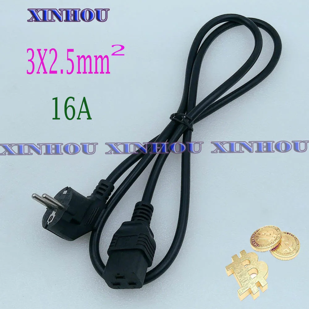 BTC BCH тире Шахтер Мощность кабель 16A Питание провода 3X2.5mm2 для ASIC Innosilicon T2T M20S M21S STU U6