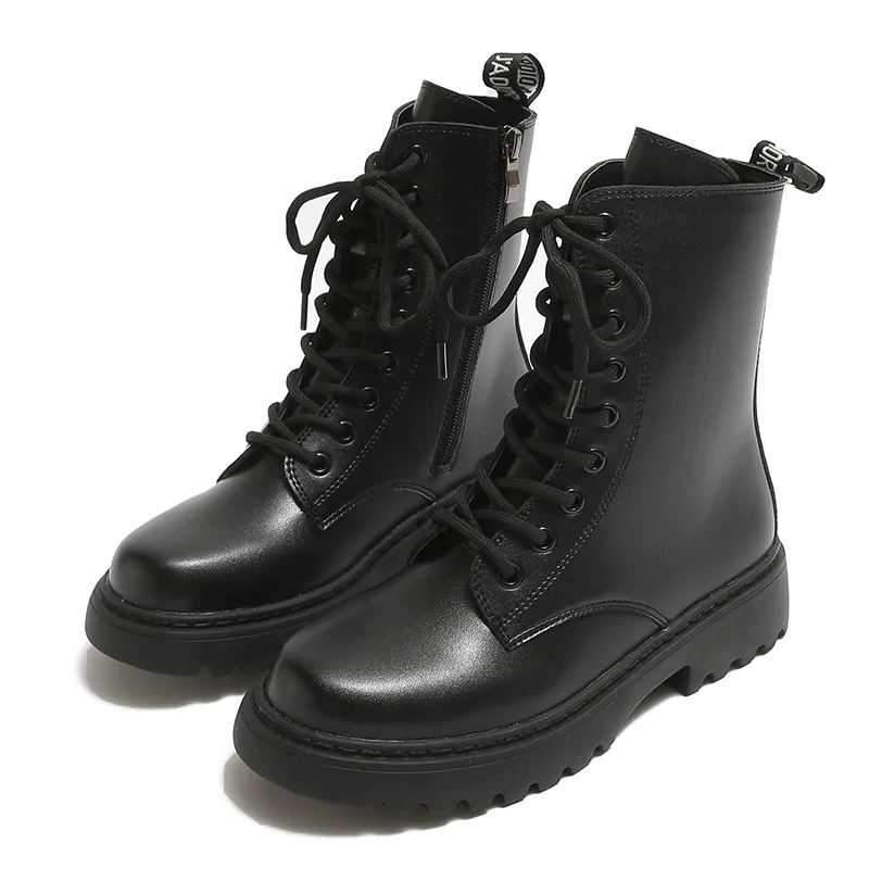 2021 New winter Black Platform Combat Ankle Boots For Women Lace Up Buckle Strap Woman Shoes Winter Biker Boots
2021 New winter Black Platform Combat Ankle Boots For Women Lace Up Buckle Strap Woman Shoes Winter Biker Boots