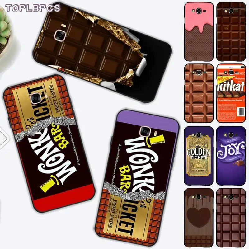 TOPLBPCS Wonka Bar с золотым билетом Alpen Золотой шоколадный чехол для телефона Samsung J4 plus