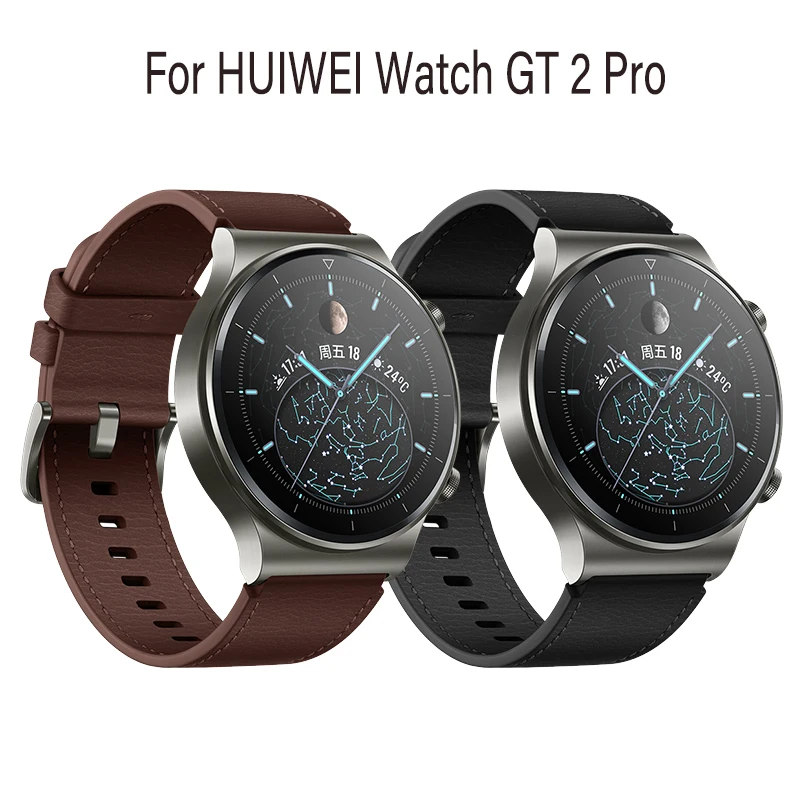 22 мм кожаный ремешок для HUAWEI Watch GT 2 Pro GT2 2e Samsung Galaxy 46 3 Gear S3 Amazfit GTR 47