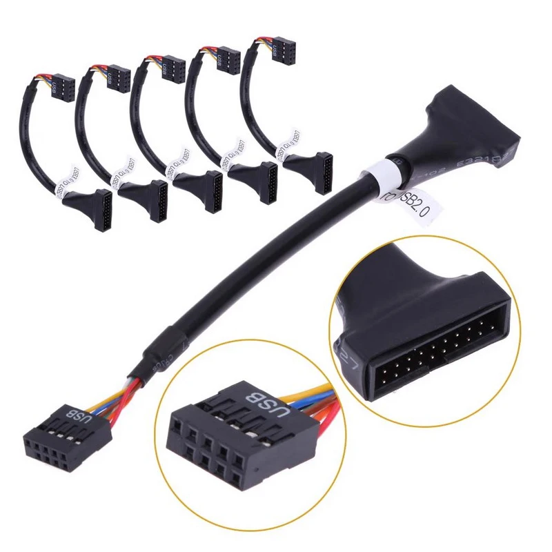 High Quality 1/2/3PCS USB3.0 to USB2.0 20Pin Male to 9Pin Female Cable Adapter Converter Dropshipping
High Quality 1/2/3PCS USB3.0 to USB2.0 20Pin Male to 9Pin Female Cable Adapter Converter Dropshipping