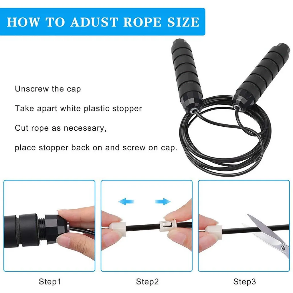 Skipping Rope Tangle-Free with Ball Bearings Rapids Speed Jump Rope Cable Adjust Excercise and Fitness Workout Skipping Foot 
Skipping Rope Tangle-Free with Ball Bearings Rapids Speed Jump Rope Cable Adjust Excercise and Fitness Workout Skipping Foot