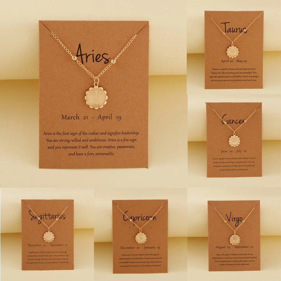 12 Constellation Female Pendant Men and Women Necklace Gold Chain Zodiac Coin Necklace Couple Necklace Engagement Jewelry Gift
12 Constellation Female Pendant Men and Women Necklace Gold Chain Zodiac Coin Necklace Couple Necklace Engagement Jewelry Gift