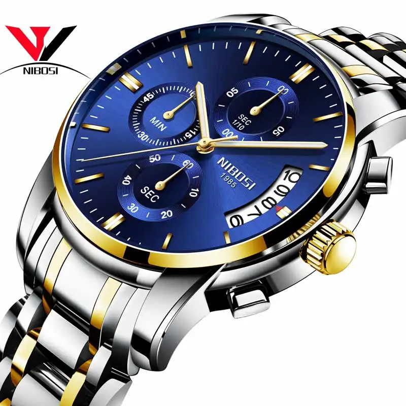 NIBOSI Gold Watch Chronograph Sport Watch Men Business Waterproof Quartz Watch Relogio Masculino Man Military Mens Watches Clock
NIBOSI Gold Watch Chronograph Sport Watch Men Business Waterproof Quartz Watch Relogio Masculino Man Military Mens Watches Clock