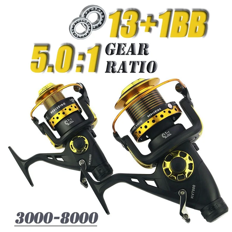 Double Drag Fishing Reel 13+1BB Spinning Reel Wheel Fishing Casting Reel Freshwater Fishing Saltwater Carp Reels
Double Drag Fishing Reel 13+1BB Spinning Reel Wheel Fishing Casting Reel Freshwater Fishing Saltwater Carp Reels