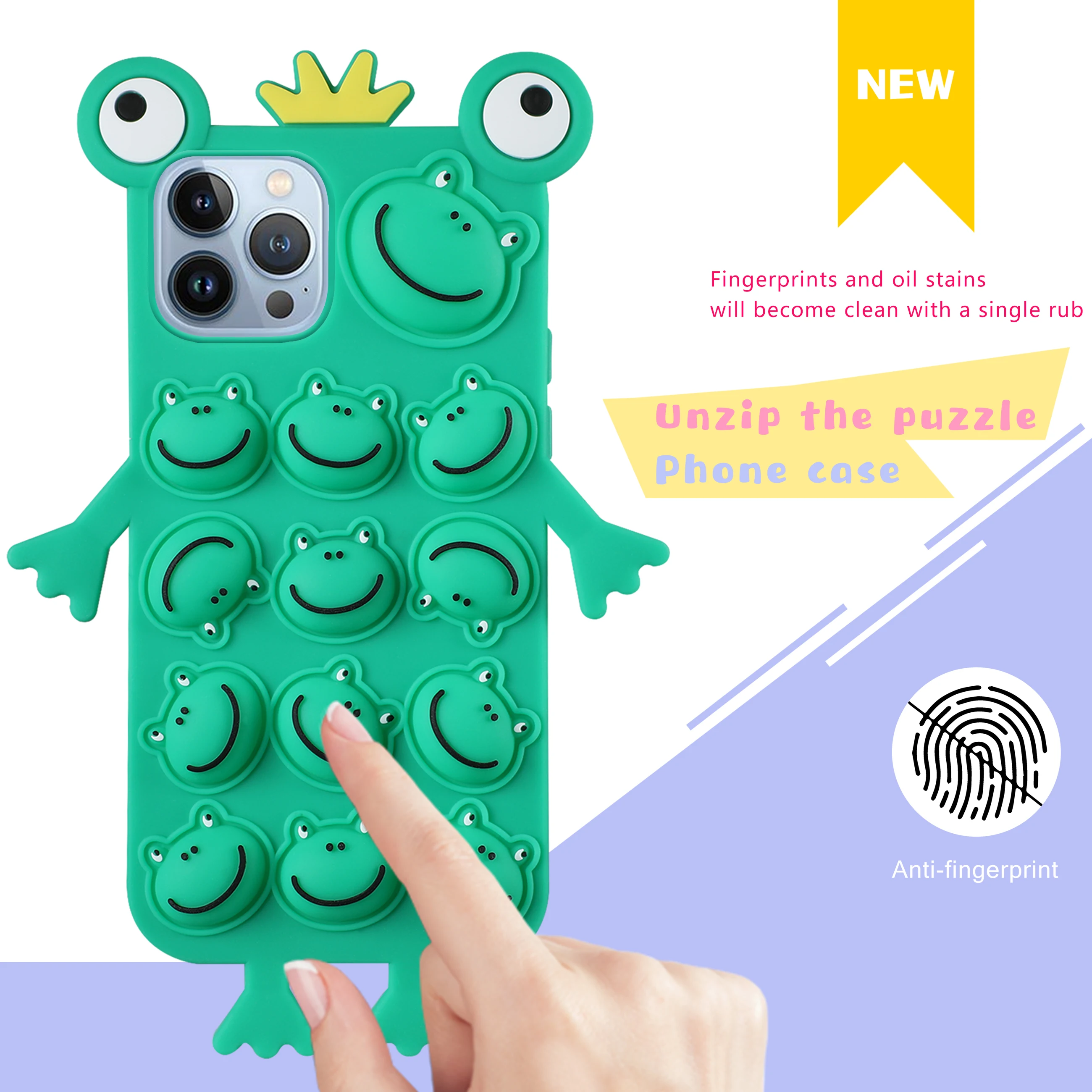 Popular For Phone Case Colorful Green Frog Waterproof Shockproof 3D Anti Silicone Soft Cell For iPhone 13
Popular For Phone Case Colorful Green Frog Waterproof Shockproof 3D Anti Silicone Soft Cell For iPhone 13