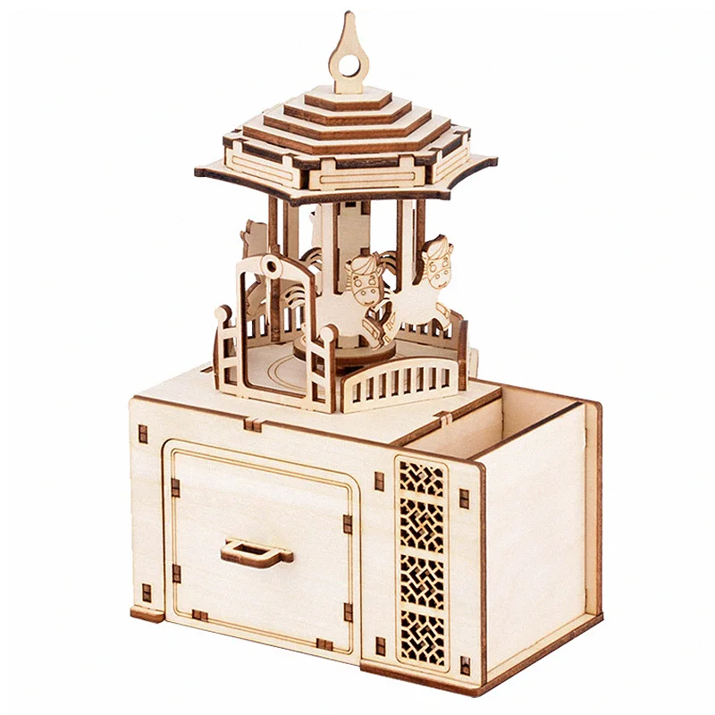 DIY Wooden 3D Puzzle Children Educational Toys Hand Splicing Game Building Blocks Carousel Music Box
DIY Wooden 3D Puzzle Children Educational Toys Hand Splicing Game Building Blocks Carousel Music Box
