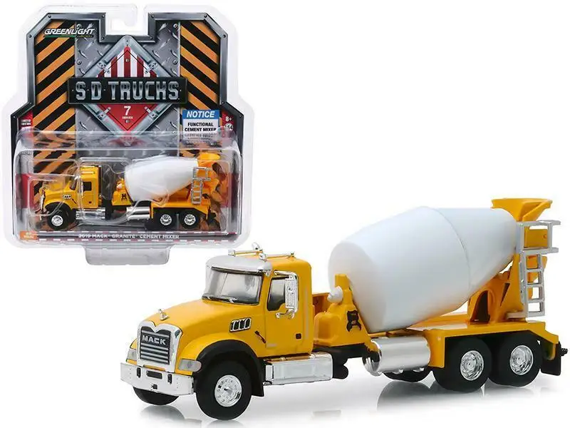 GL 1:64 2019 м ack гранитный цементный миксер желто-белый сплав модель автомобиля литые