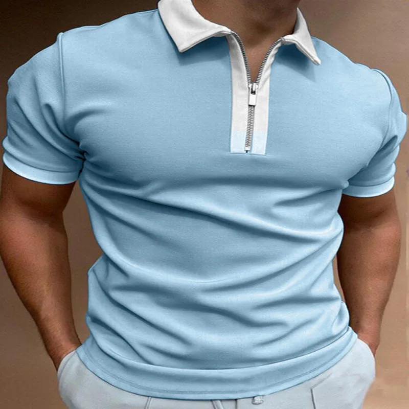 2021 Summer Fashion Patchwork Men Short Sleeve Polo Shirts Casual Turn-down Collar Zipper Design Tops Harajuku Men's Streetwear
2021 Summer Fashion Patchwork Men Short Sleeve Polo Shirts Casual Turn-down Collar Zipper Design Tops Harajuku Men's Streetwear